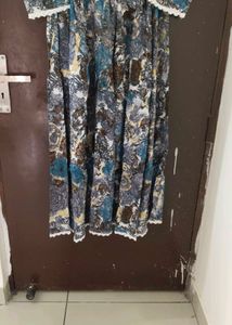 New Unused PureCotton Embroidery Anarkali Gown