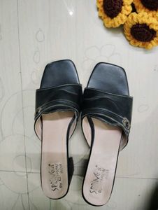 Stylish Black Slip-On Sandals