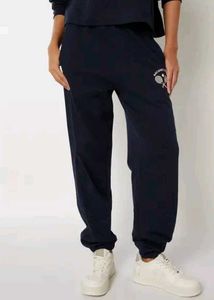 Navy Blue Joggers with Tennis Graphic