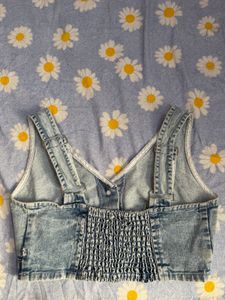 Denim Crop Vest Top