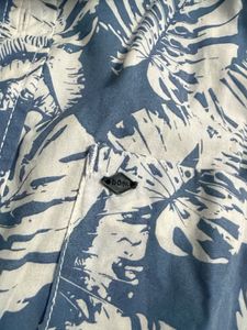 Men's Leaf Print Short Sleeve Shirt