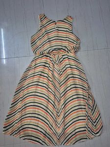 Chic Striped Sleeveless Midi Dress.