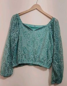 Sea Green Lace Co-ord Set For 36 Bust