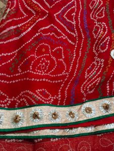 Red Bandhani Saree