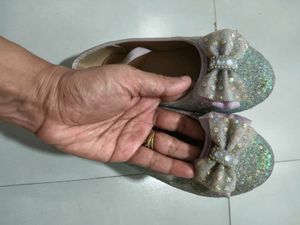 Kids Sparkly Bow Ballet Flats