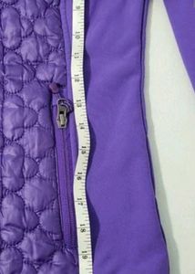 Purple Quilted Jacket With Hood