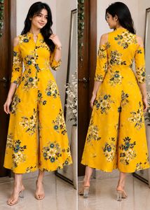 Vibrant Yellow Floral Jumpsuit