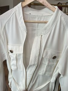 Stylish White Bomber Jacket