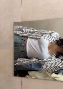 Striped Open Front Cardigan