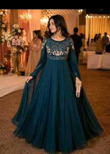 Elegant Teal Anarkali Gown