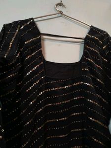 Sparkling Black Sequined Kurti