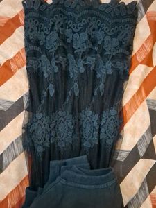 black tshirt with skirt attached