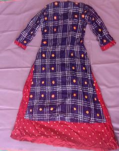 Bandhani Kurti/gown/dress with Dupatta