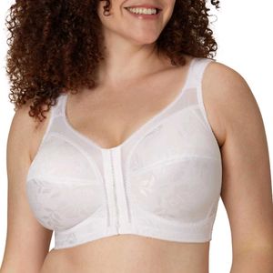 White Lace Front-Closure Bra