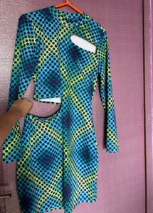 Bold Print Cut-Out Mini Dress