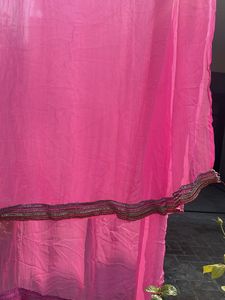 Vibrant Pink Dupatta with Embellished Border