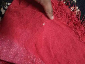 Used Red shimmering lining Dupatta Scarf