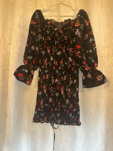 Black Floral Mini Dress