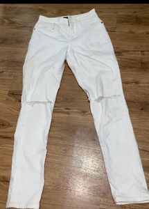 Y2K Ripped White Jeans