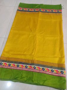 Vibrant Yellow &amp; Green Saree