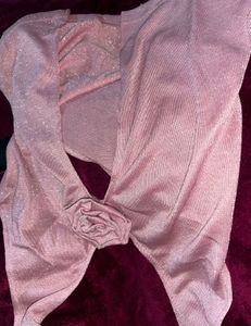 Sparkly Pink shimmery mesh halter neck tank top🎀