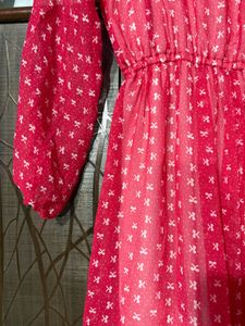 Chic Pink Floral Midi Dress