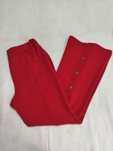 Chic Red Wide Leg Pants