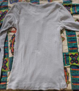 Light Blue Lace-Up Knit Top