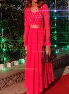 Vibrant Red Ethnic Gown