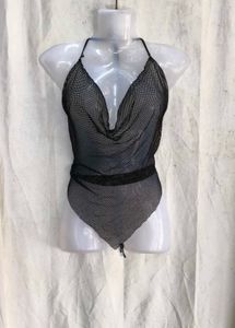 69. Sheer Black Halter Neck Swim Top