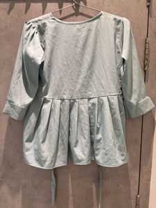 Cute Mint Green Peplum Top