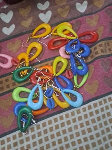4 Funky Colorful Drop Earrings