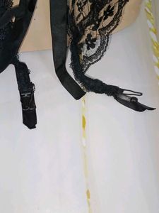 (100)Black Lace Lingerie Set