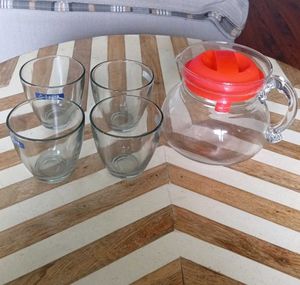 Glass Pitcher with 4 Glasses Set