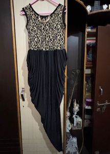 Black &amp; Gold Lace Cocktail Dress