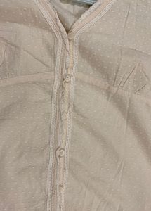 Cute Cream Polka Dot Blouse