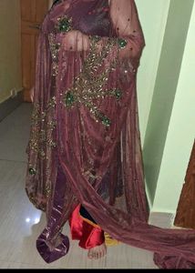 Embroidered Pink Saree