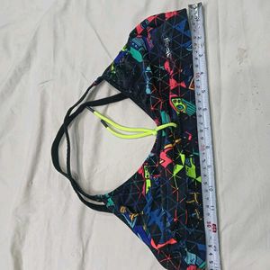 🪔 Vibrant Geometric Print Bikini Top