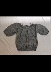 Cute Gingham Off-Shoulder Top