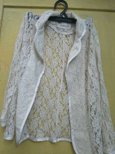 Elegant White Lace Blazer