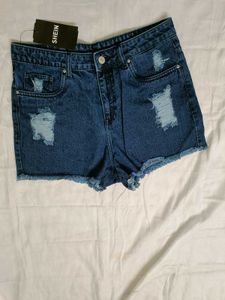 Distressed Denim Shorts