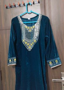 New Unused Premium Crush Velvet Straight Suit
