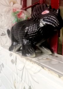 Brand New Black Ceramic Dinosaur Planter Pot -