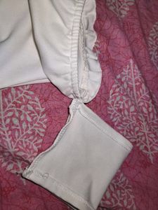 Off-Shoulder Ruched White Top