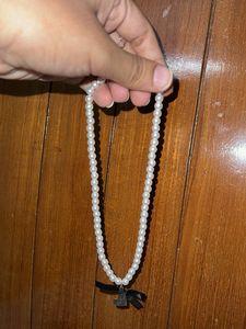 H&amp;M Pearl Necklace with Heart Charm