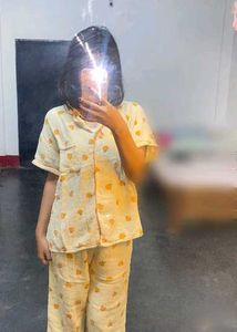 Cute Orange Print Pajama Set