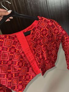 Red Bandhani blouse