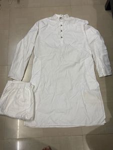 Men's White Cotton Kurta Set