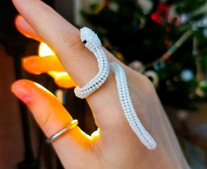 Unique Beaded Snake Ring