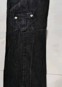 2 Black Washed Cargo Joggers combo